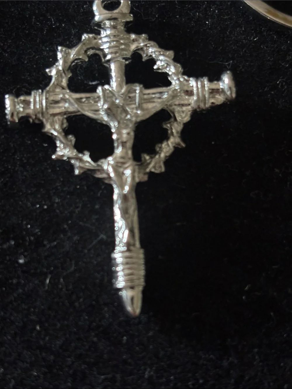 Silver Cross and Rhinestone Pendants